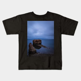 Blue Hour Pokeshaw Rock, New Brunswick Canada V1 Kids T-Shirt